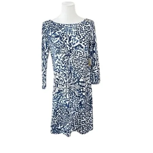 Lilly Pulitzer Sophie Shift Dress MEDIUM Home Slice Blue White 50+ UPF NEW‎ - Image 2
