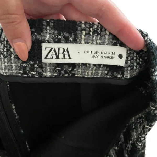 ZARA Plaid Tweed Mini‎ Skirt Sz Sm - Image 4