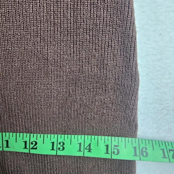 Freshman NWT 55O Knit‎ Collared V Neck Short Sleeve Bodycon Midi Dress Brown L - Image 10