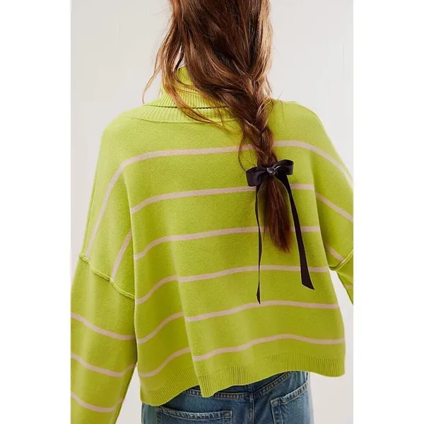FREE PEOPLE Paulie Sweater in Lemonade Combo Size Medium - Image 2