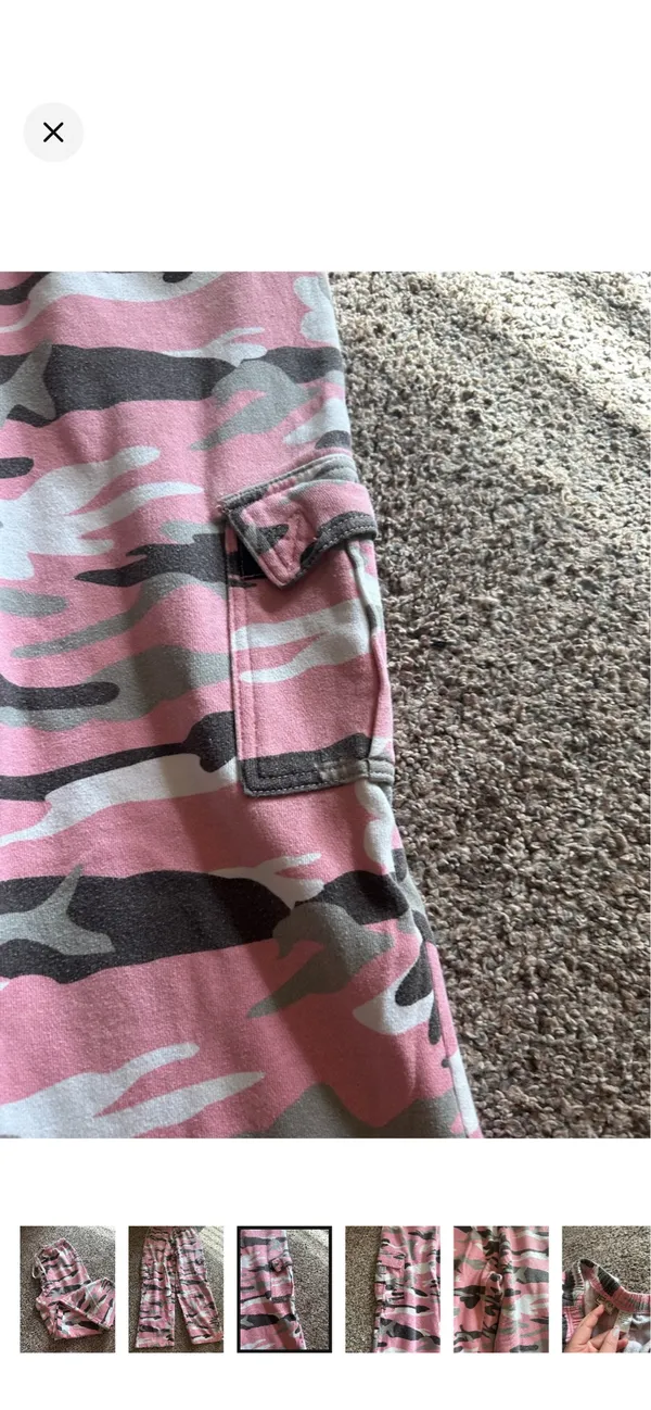 Gas Co | y2k pink & gray camo cargo style sweatpants - Image 3