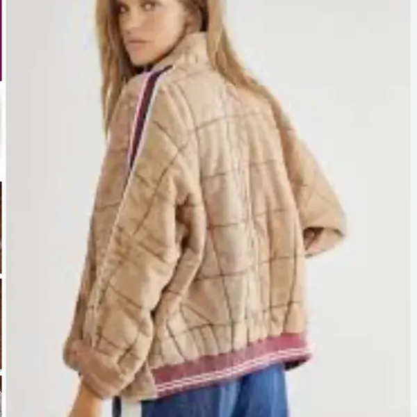Free People Quilted Dolman Sports Rib Striped Oversized Varsity Jacket M $198 - Image 3