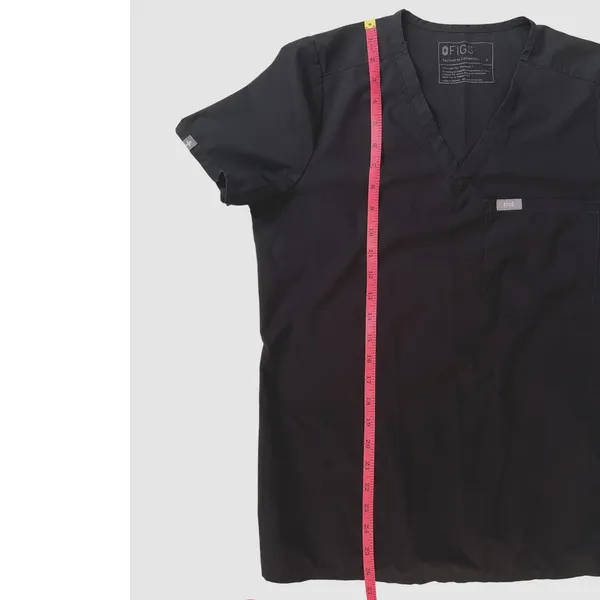 Figs Catalina One Pocket Scrub Top Black Small FREEx Medical Healthcare EUC - Image 6