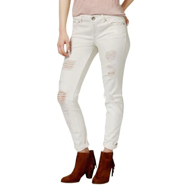 Rewash Juniors Ripped Natural Wash Skinny Jeans 2606602 Ivory Off White 5 - Image 8