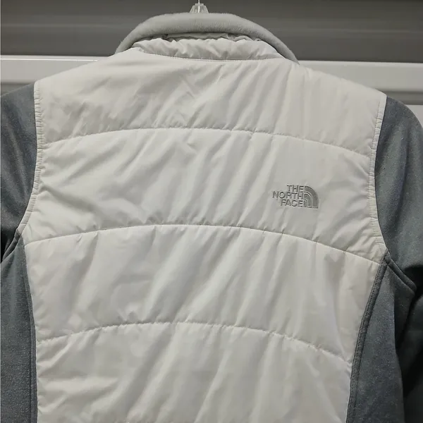 The North Face Quilted Full Zip Jacket Women's Medium White Gray Gorpcore Hiking - Image 10