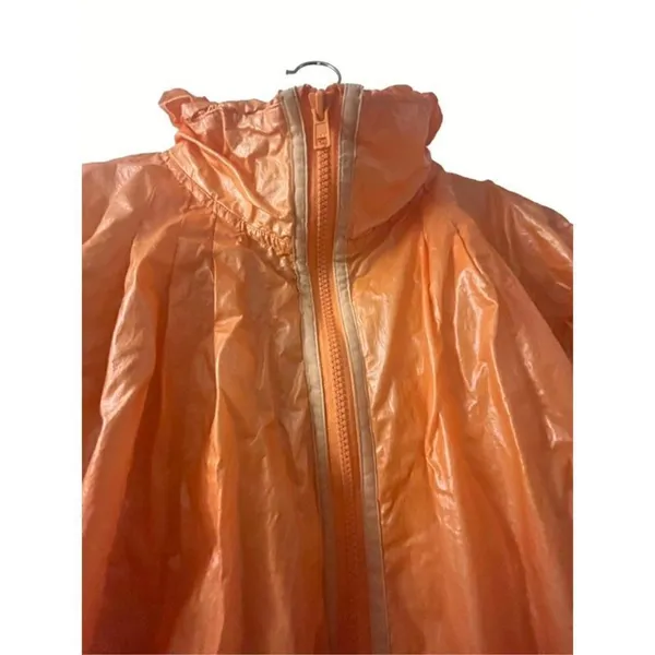 Neon Polyurethane Zip Up Puffer Small Orange - Image 4