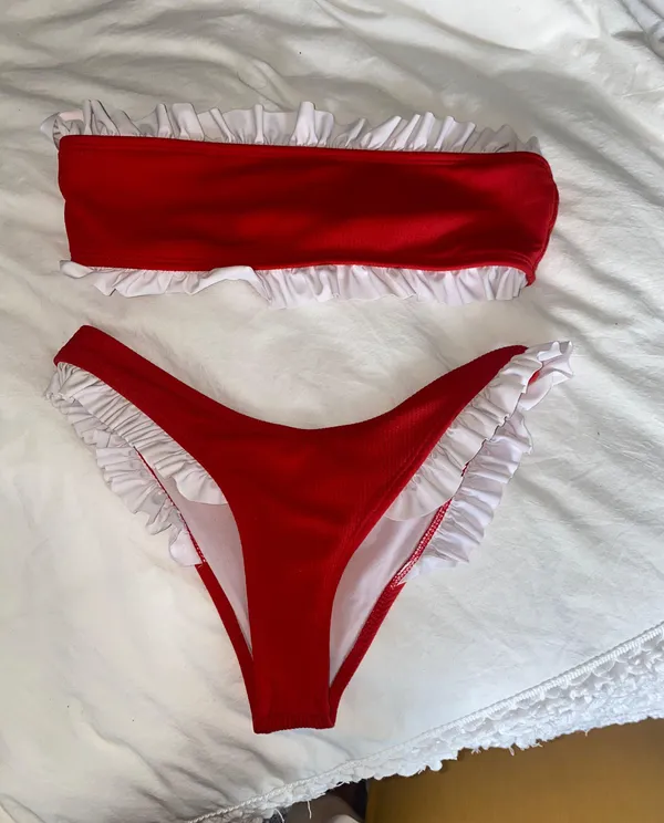 SheIn Red Ruffle Bikini Set - Image 2