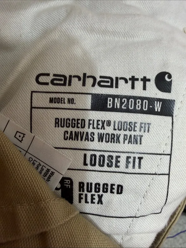 Carhartt Rugged Flex Loose Fit Canvas Work Pant Khaki Tan. Size 14S - Image 12