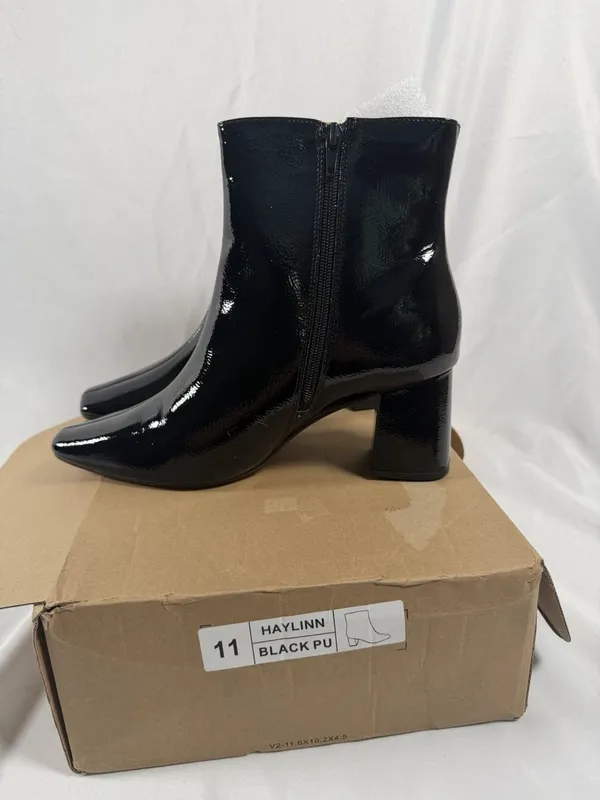 Journee Collection Boots Womens Size 11 Black Haylinn Block Heel Dress Booties - Image 3