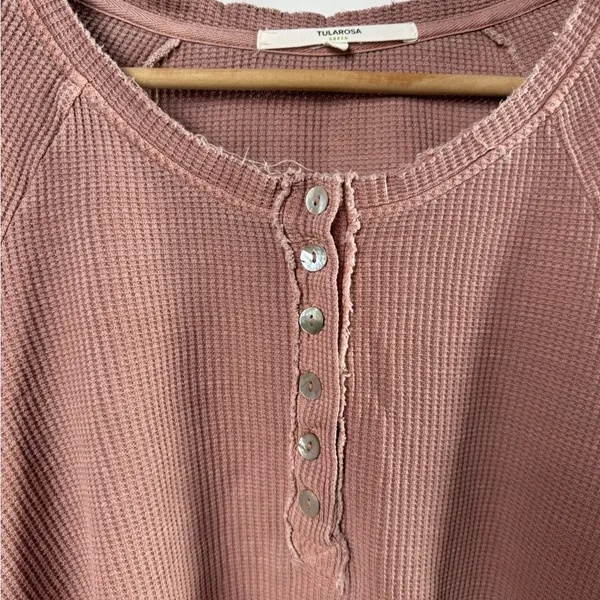 Tularosa Green The Vista Henley Top & Legging in Rose Pink‎ Size Extra Small - Image 5