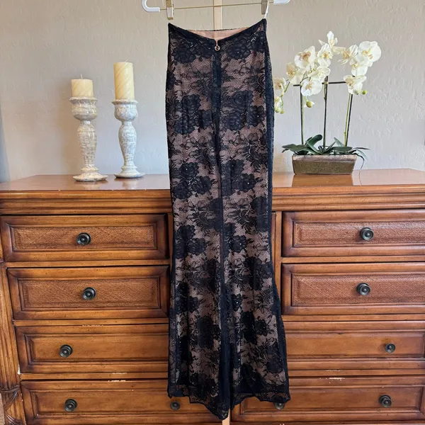 Nookie Heaven Black Lace Maxi Skirt NWT Size Small - Image 5