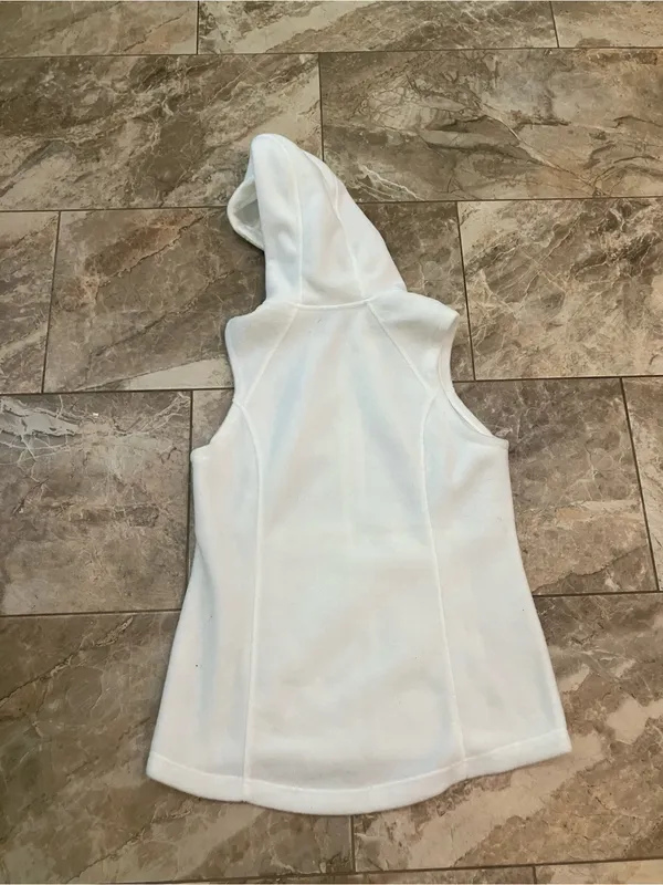Columbia White Hooded Fleece Vest - Image 5