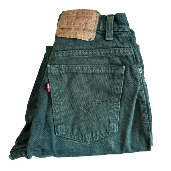 Vintage 90s Levis 550 Relaxed Fit Tapered Leg Green Jeans USA Made 5S High Waist - Image 12