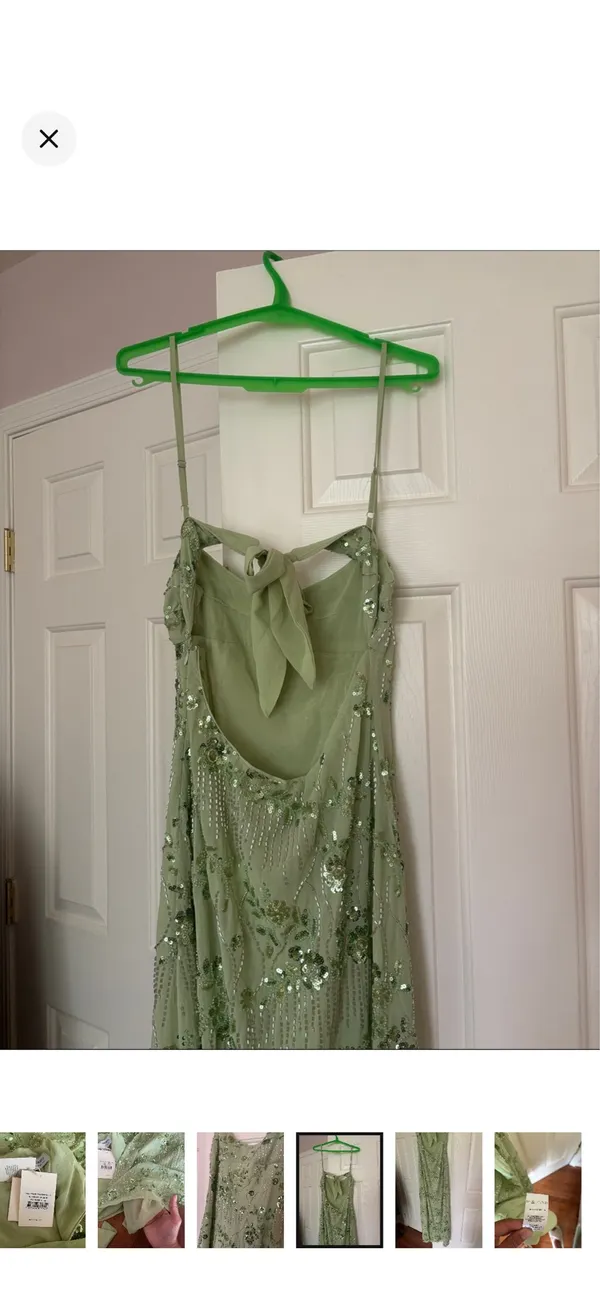 Peppermayo Celandine Beaded Green Maxi Formal Dress Women's Size 6 - Image 10