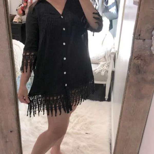 Blue island size small black swim cover dress - Image 2
