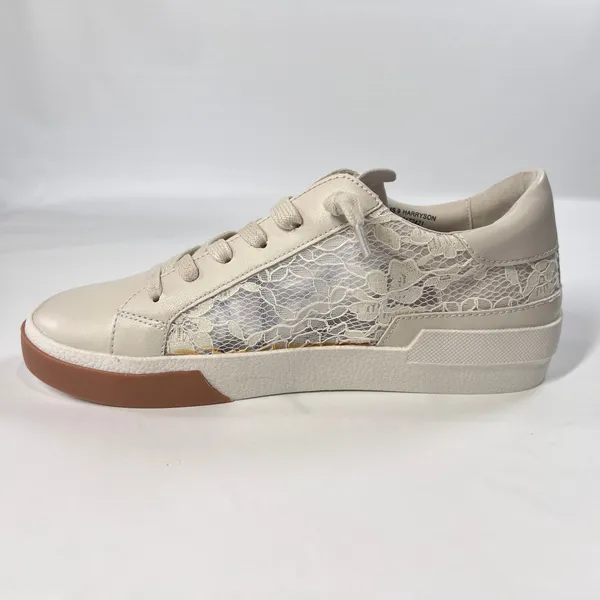 Dolce Vita Harryson Women's 9‎ Cream Lace Panel Sneakers Casual Shoes Gum Sole - Image 6