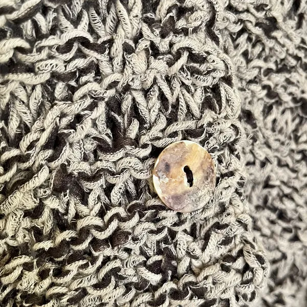 NWT Sarah Pacini Marled Avant Garde Open Knit Cropped Cardigan w/ Attached Scarf - Image 7