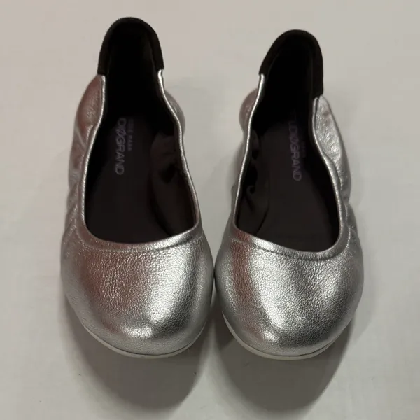 Cole Hahn StudioGrand Silver Leather Ballet Flats Slip-on Shoes Women's Size 5.5 - Image 9