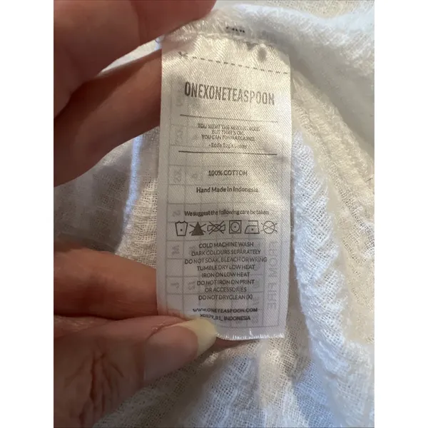 One X One Teaspoon White Cotton Cardigan Semi Sheer Gauze Beach Coastal Resort - Image 5