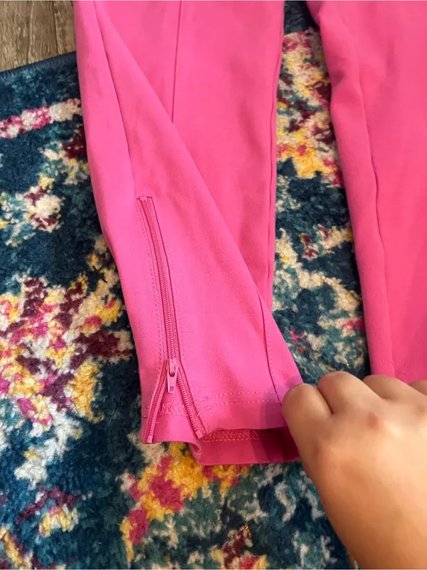 Betabrand Women's Pink Stretch Ponte Ankle Pants - Image 5