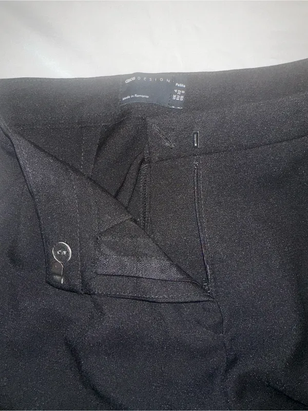 ASOS Petite Black Tailored Straight Leg Trousers Work Office Slacks Size 0 - Image 5