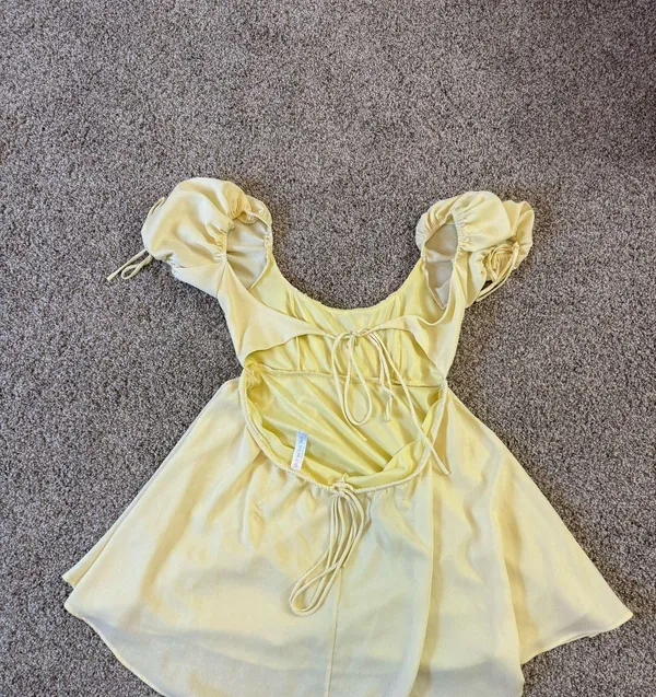 Lucy in the Sky Yellow Mini Dress - Image 2