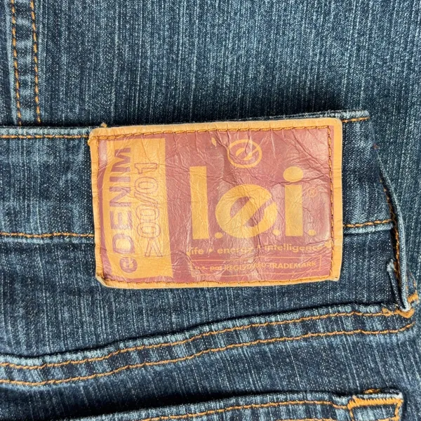 VTG L.E.I. Bootcut Jeans Juniors 1 Blue Mid Rise Denim Western Downtown Girl Y2K - Image 5