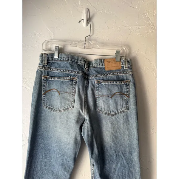 American Eagle Outfitters Vintage Y2k‎ Baggy Jeans Light Wash Bootcut Size 10 - Image 3