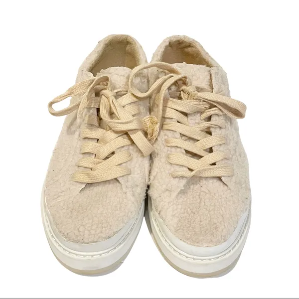 Zara Womens Size 9 Pink Fury Fleece Lowtop Platform Sneakers‎ - Image 3