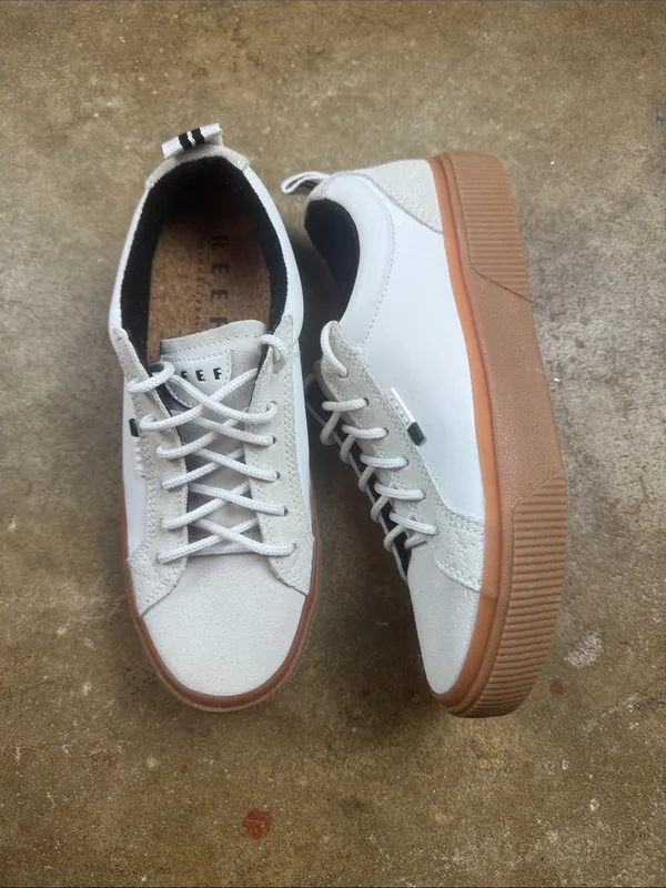 Reef Lay Day Dawn Sneakers in White/Offwhite w gum sole Size: 7 - Image 7