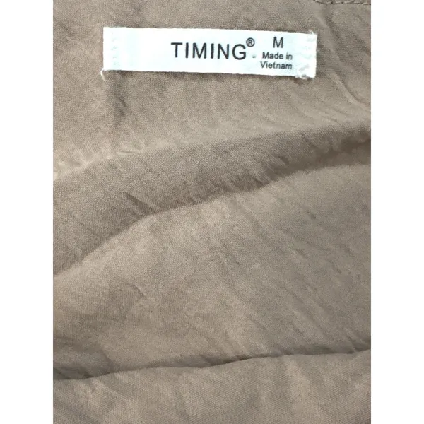 Timing Womens Tan Textured Cowl Neck Spaghetti Strap Mini Slip Dress DR5778‎ M - Image 8