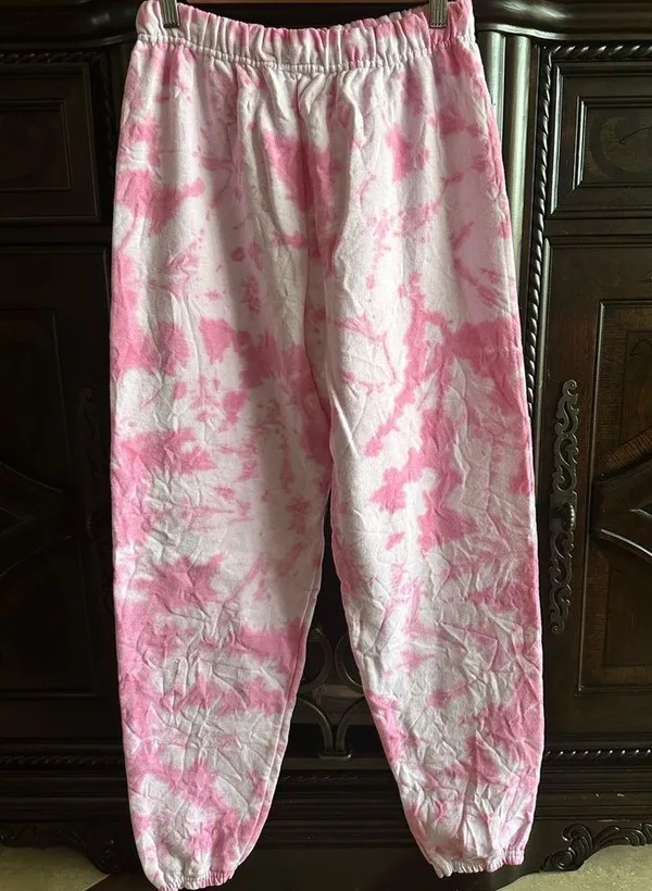 Jerzees Pink Tie Dye sweatpants unisex size S - Image 5