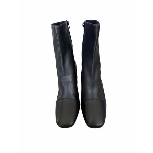 Free‎ People Wisteria Cap Bootie Size 10 Black Block Heel Supple Leather NEW - Image 4