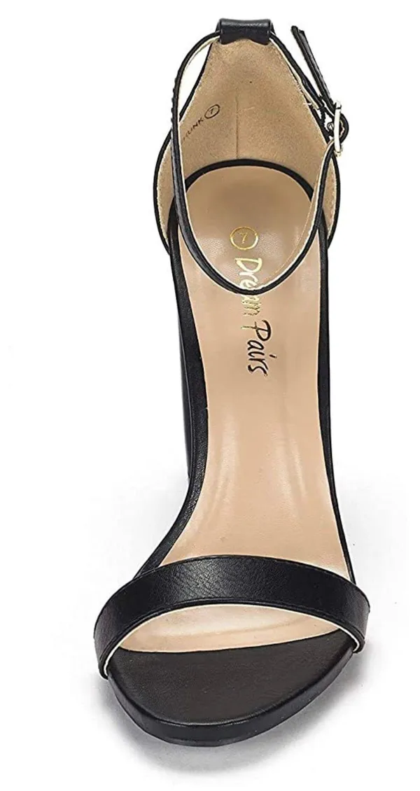 Black Leather Heels Size 7 - Image 3