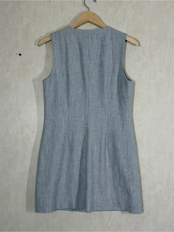 NWT Abercrombie & Fitch Women’s Mara High-Neck Vest Mini Dress Heather Grey S - Image 5