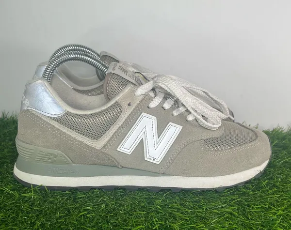 New Balance 574 Classic Gray White Men’s Size 7 Suede ENCAP Sneaker - Image 3