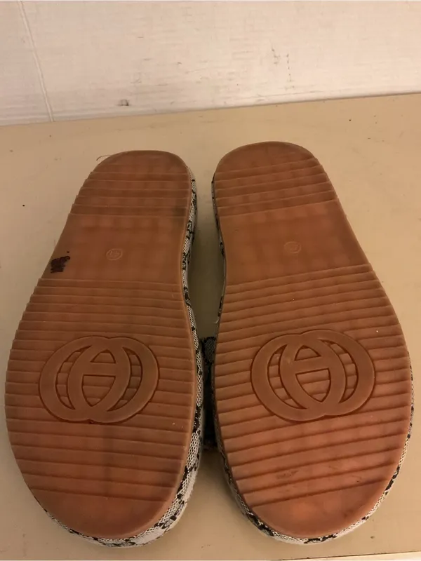 Fashion women canvas platform monogram slide sandals US 10 - Image 7