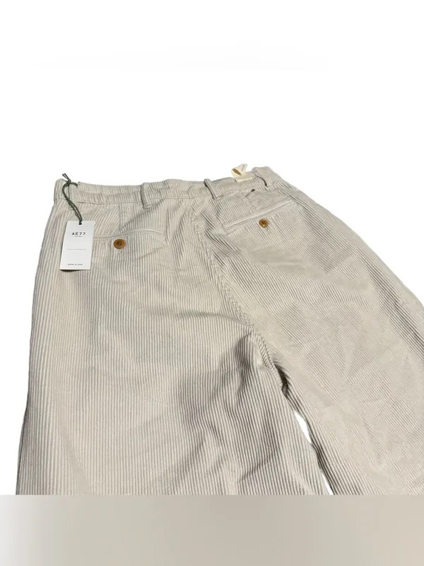 AE77 Premium Pleated Corduroy Pant American Eagle Cream High Waist Wide Leg NWT - Image 5