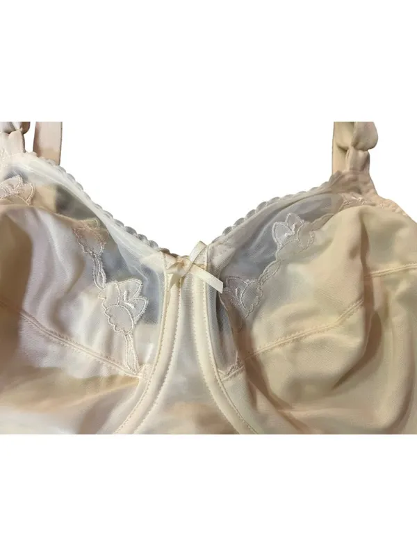 Full Coverage Bali Nude Bra Womens 38C Used Lace Mesh Underwire 0180 - Image 3