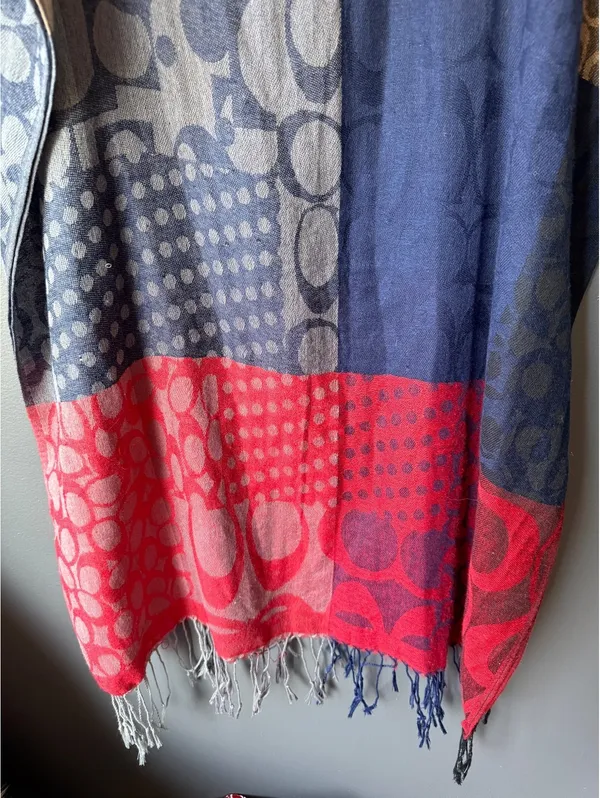 Colorful Patterned Pashmina with Fringe Detailing - Image 2