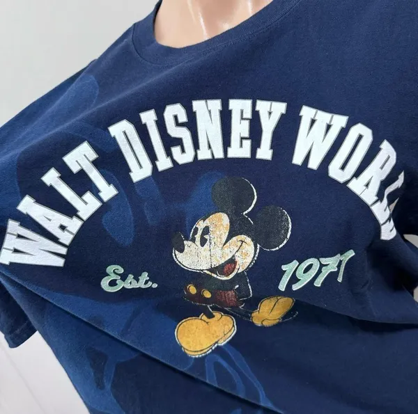 Walt Disney World Mickey Mouse Blue Dye Tshirt Unisex XL EST. 1971 Vintage - Image 4
