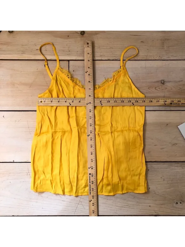 Anthropologie Floreat NWT Women's Yellow Lace Cami Top Size XS - Image 7
