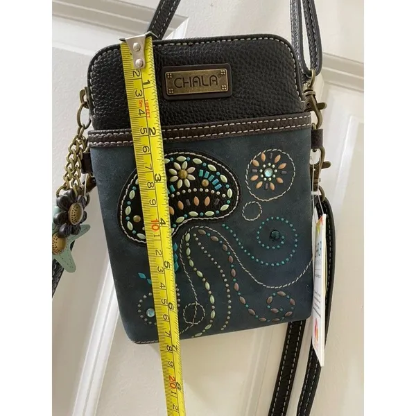 New Chala Jellyfish Crossbody Purse Blue Brown Fob Dangle Charms Sea Life - Image 6