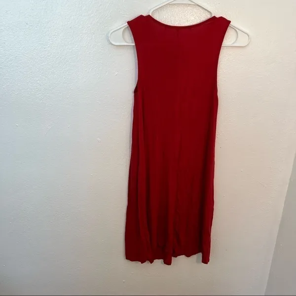 One‎ Clothing Women's Swing Shift Dress Red Sleeveless Mini Stretch Rayon CR4615 - Image 8