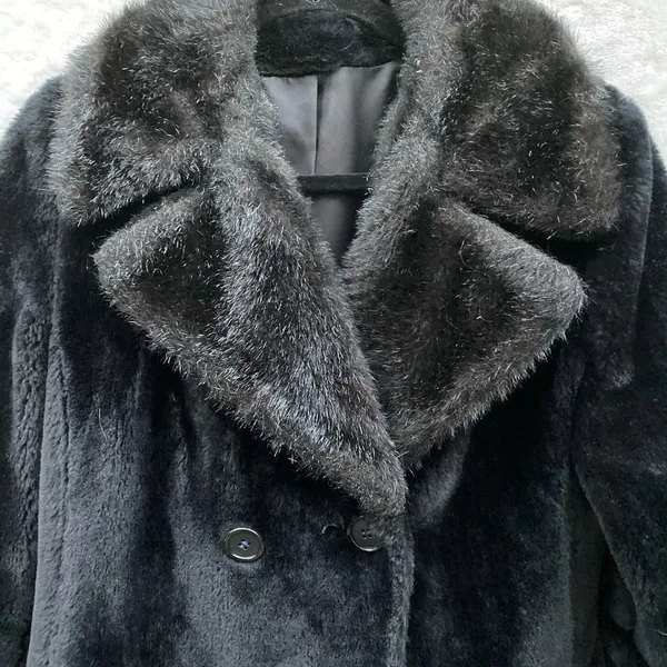 Vintage Faux‎ Fur Coat Black - Image 2