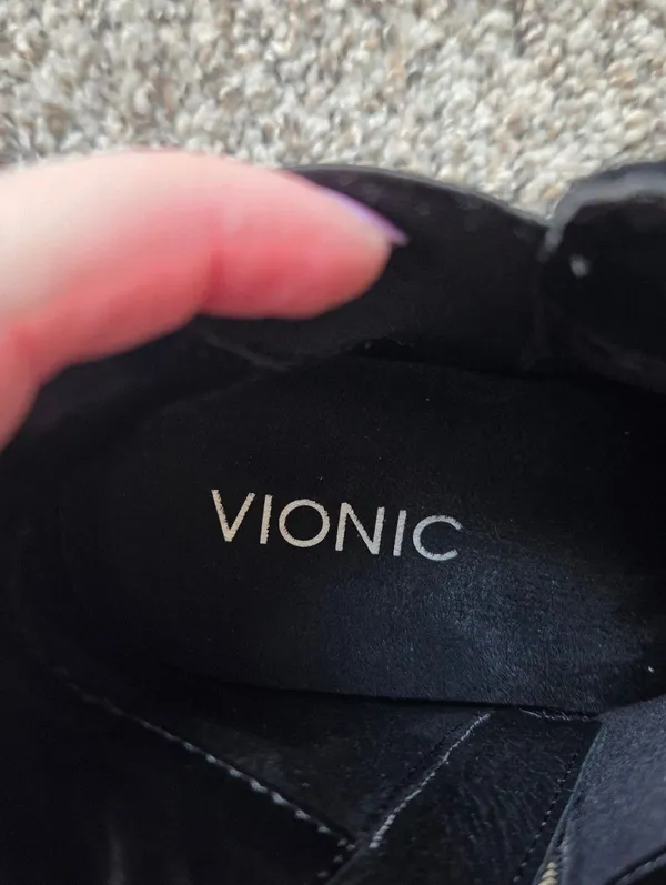 Vionic Anne Black Suede Snakeskin Booties - Image 5
