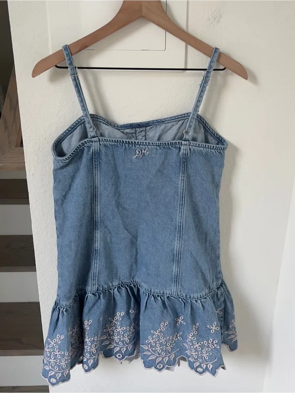 Anthropologie Damson Madder Lana Drop-Waist Mini Dress in Blue Denim - Image 5