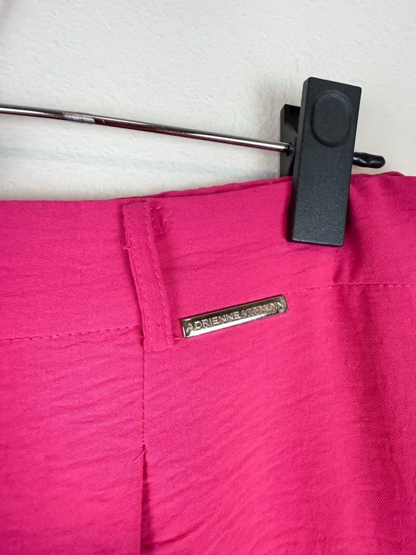 Adrienne Vittadini Hot Pink Gauzy Wide Leg Trousers Size Medium - Image 5