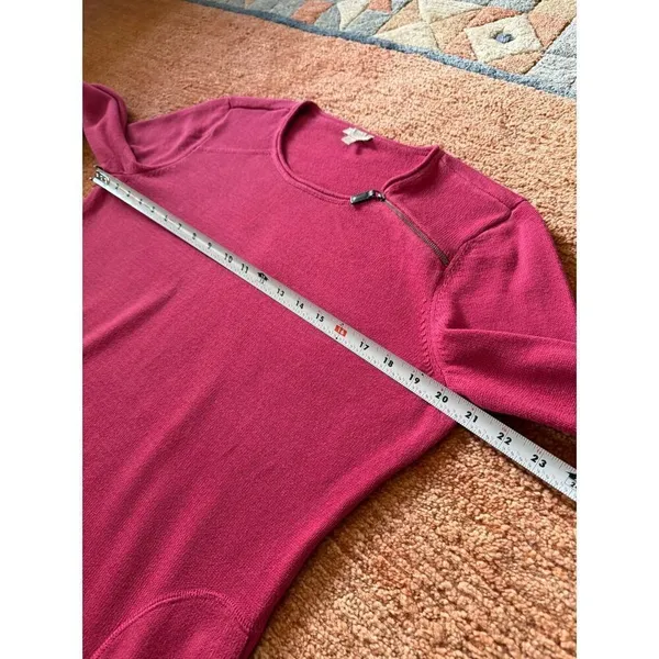 Talbots Women’s Sweater Size M Pink 100% Cotton 3/4 Sleeve Pullover Casual - Image 3