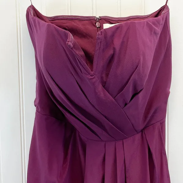 Yumi Kim Glamour Night Womens S Midi Dress Burgundy 100% Silk‎ Cocktail Party - Image 5